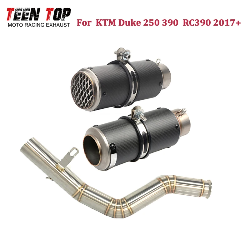 

51mm Slip-on Exhaust For KTM RC390 Duke250 Duke390 Exhaust Muffler Duke 250 390 Motorcycle Exhaust Mid Pipe Connect Carbon Fiber