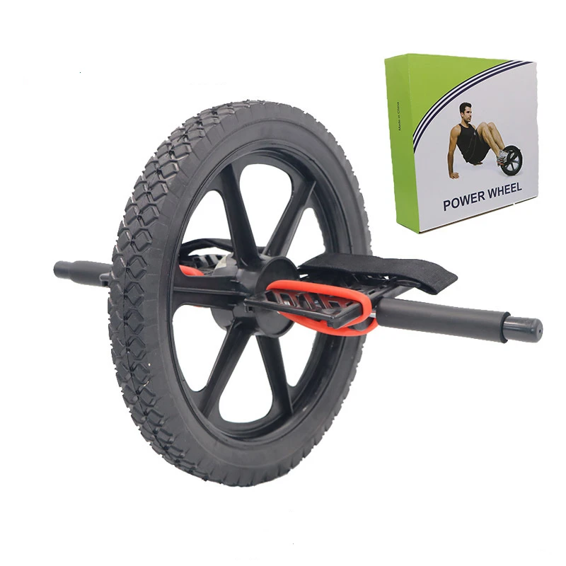 Home Gym Trainer Abdominal Muscle Fitness ab Wheel Roller Foot Step on Both Tummy Wheels