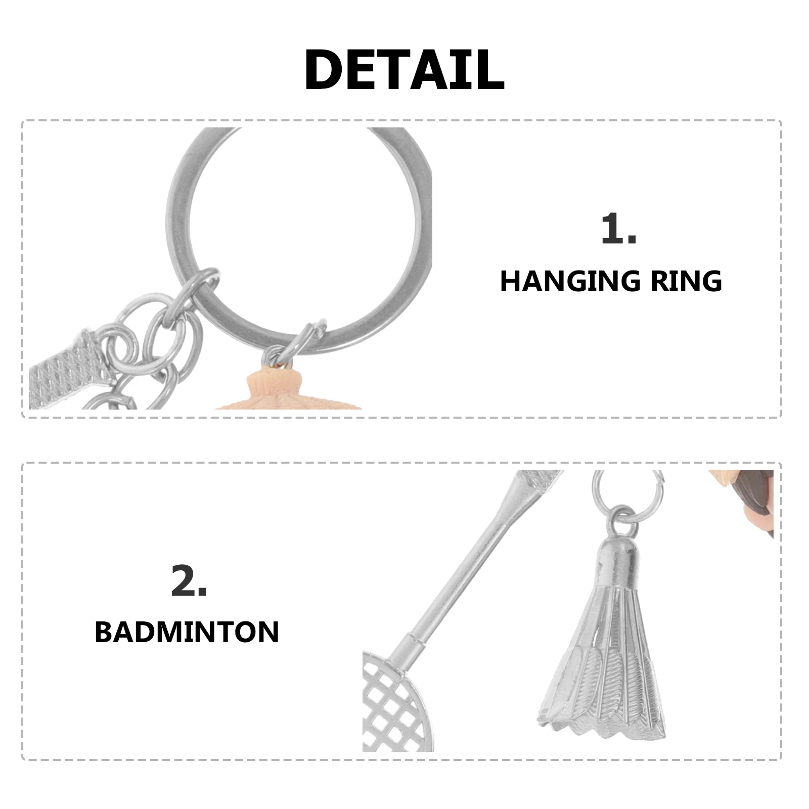 

Stylish Badminton Keychain Creative Cartoon Pendant Durable Key Ring For Bag Car Home Office Decoration Badminton Ball