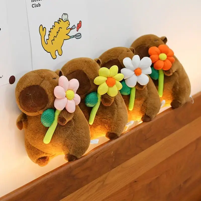 Cute Capybara Plush Toy Stuffed Animals Capibara with Turtle Backpack Kapibala Soft Doll Kids Toys Birthday Christmas Gift