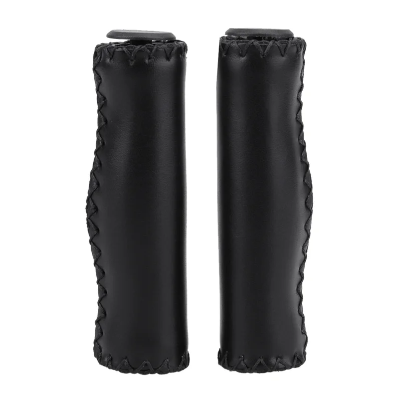 Bike Handlebar Grips,Hand-Stitched Retro Bicycle Grips,for Most 22.2mm (7/8Inch) Bicycle Handlebar,Black