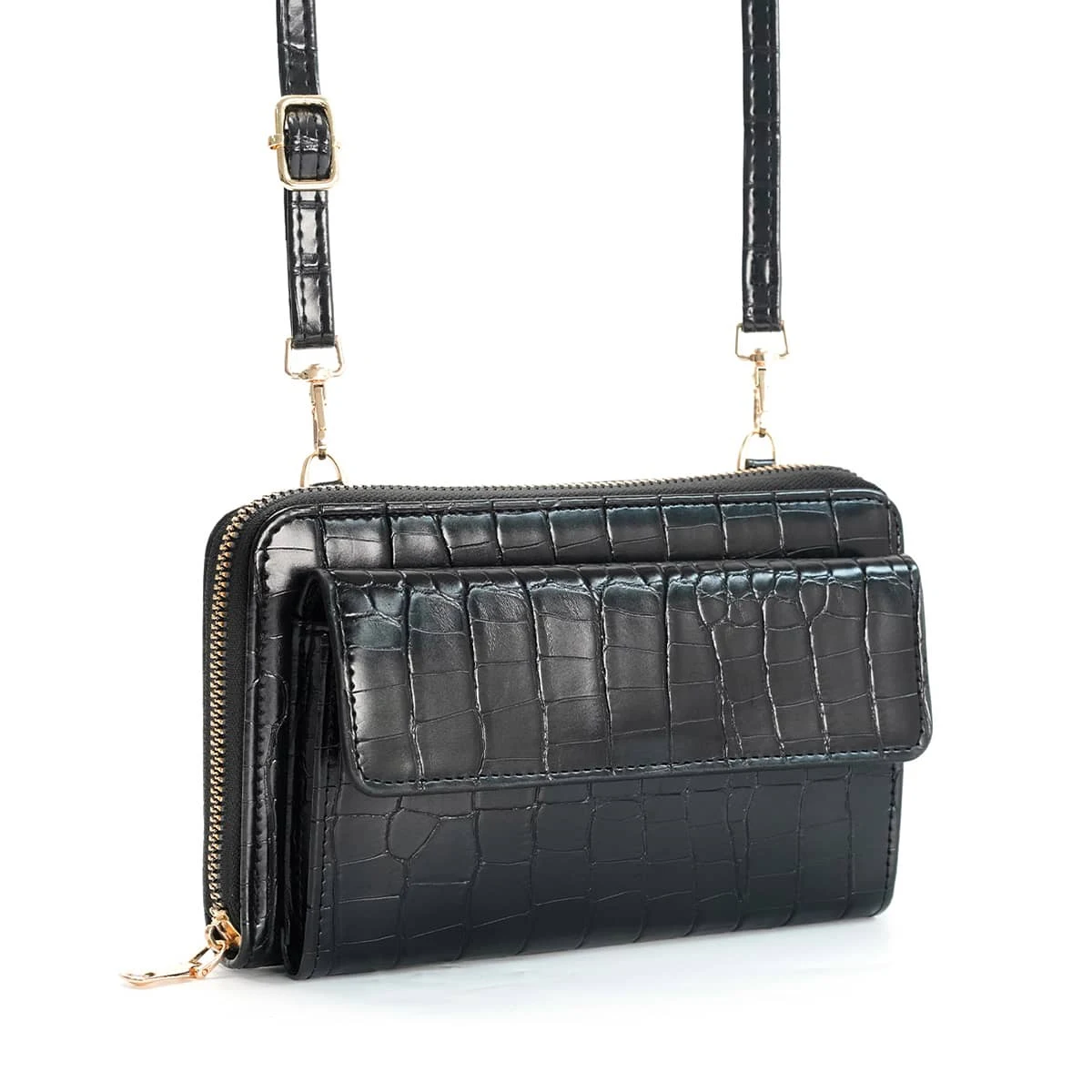 Women\'s Fashion Crocodile Mobile Phone Wallet Shoulder Bag