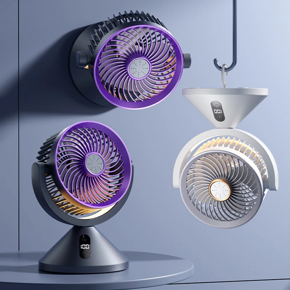 Air Circulation Office Desktop Vertical Electric Outdoor Night Light Fan Led Digital Display Wall Mounted 100 Speed JMF-2