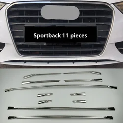 Car Front Center Grille Grid Decorative Cover Trim Stainless Steel Grill Decal Strips For Audi A3 8V 2013-2016 Exterior Molding