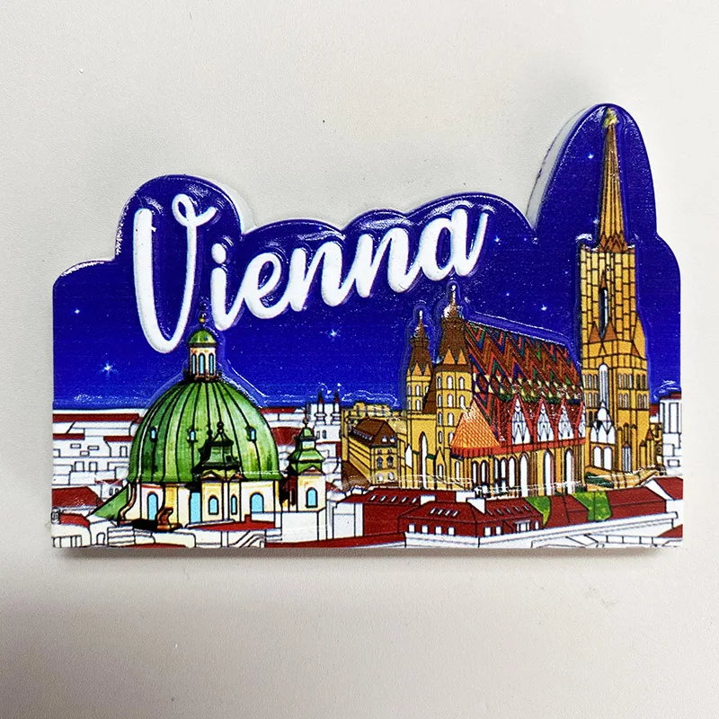 Wiener 3D refrigerator magnet Travel souvenirs Refrigerator magnet decoration supplies collection arts and crafts gifts