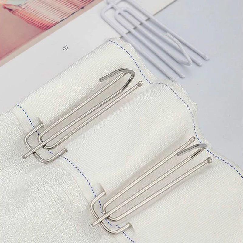 10/20pcs Four Fork Curtain Hooks Stainless Steel/Iron Anti-rust Curtain Cloth Ring Clamp DIY Home Curtain Hanger Accessories