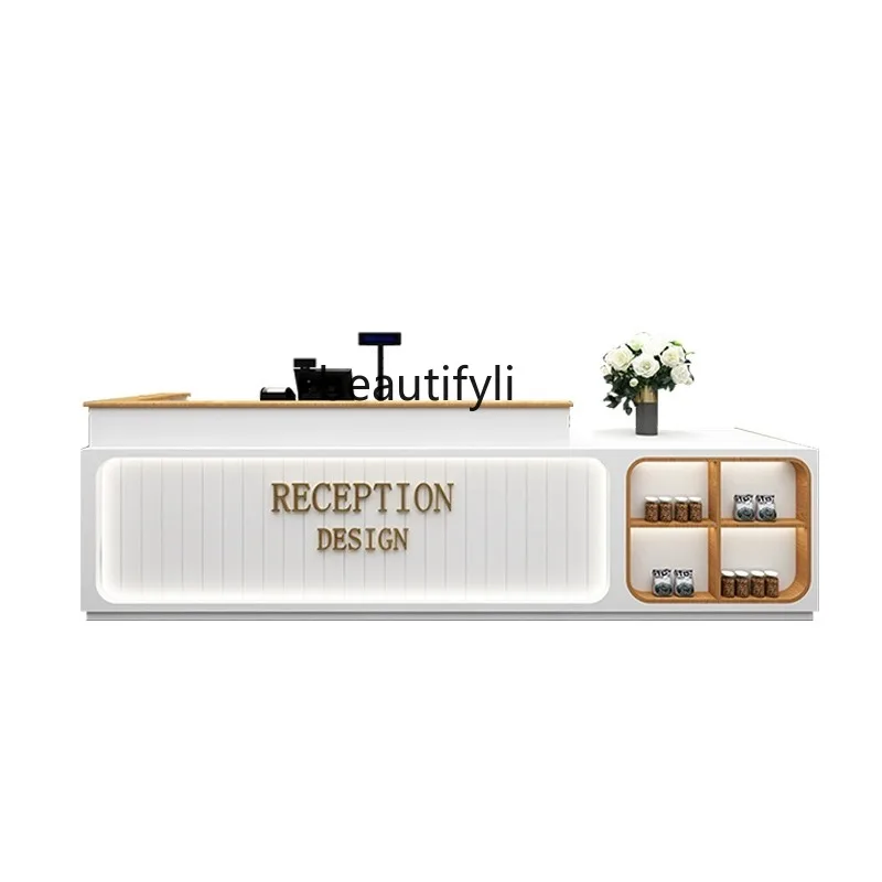 

Simple Modern Cashier Reception Desk Restaurant Bar Coffee Shop Milk Tea Shop Counter Front Desk