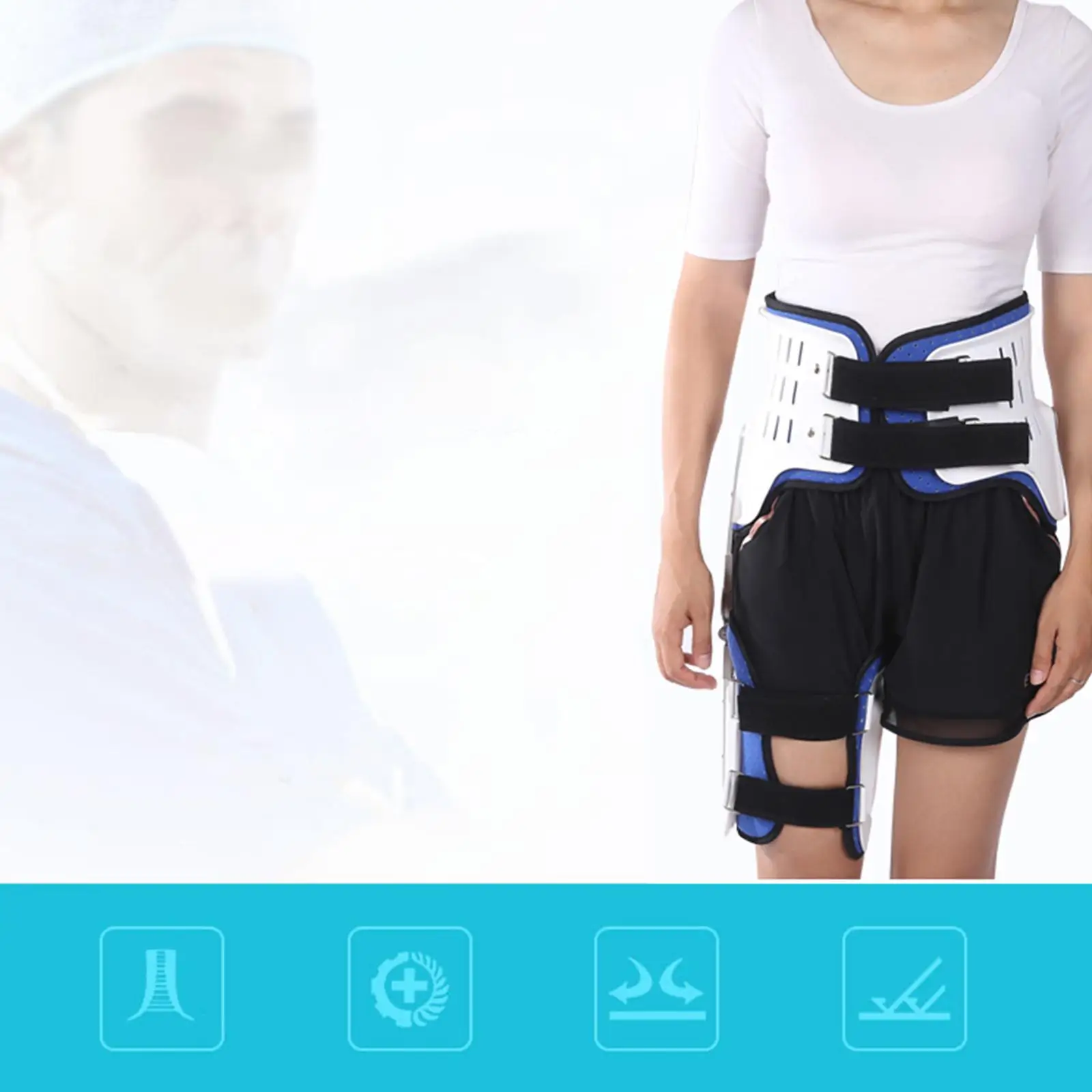 

Adjustable Hip Fixation Brace Thigh Fractures Hamstring Women Stabilizer Men