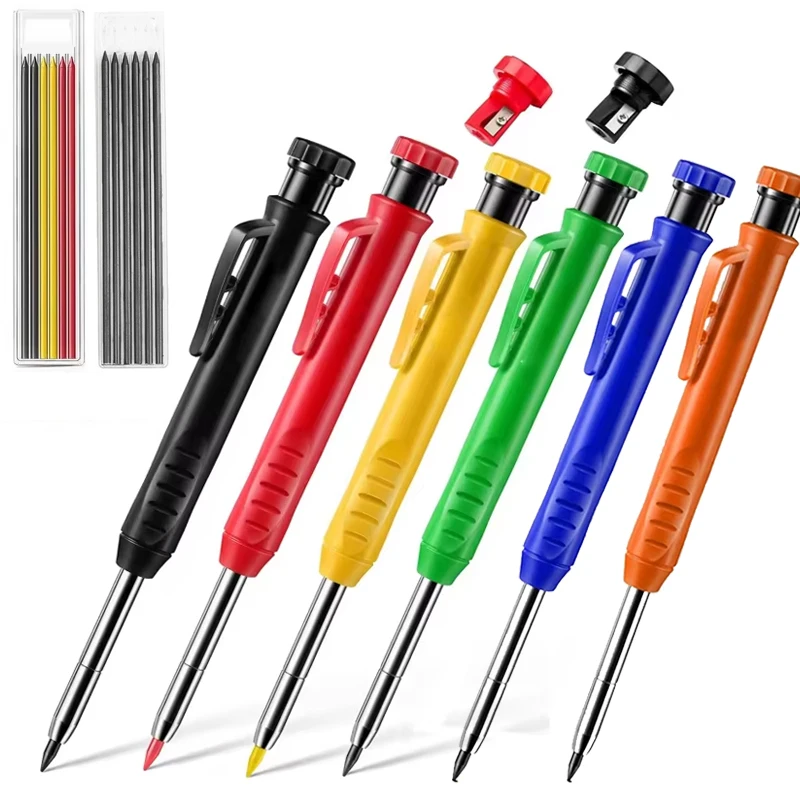 

3 Colors Refill Solid Carpenter Pencil Woodworking Tool chest Mechanical Pencil Construction Job Tools Carpentry Marking Scriber