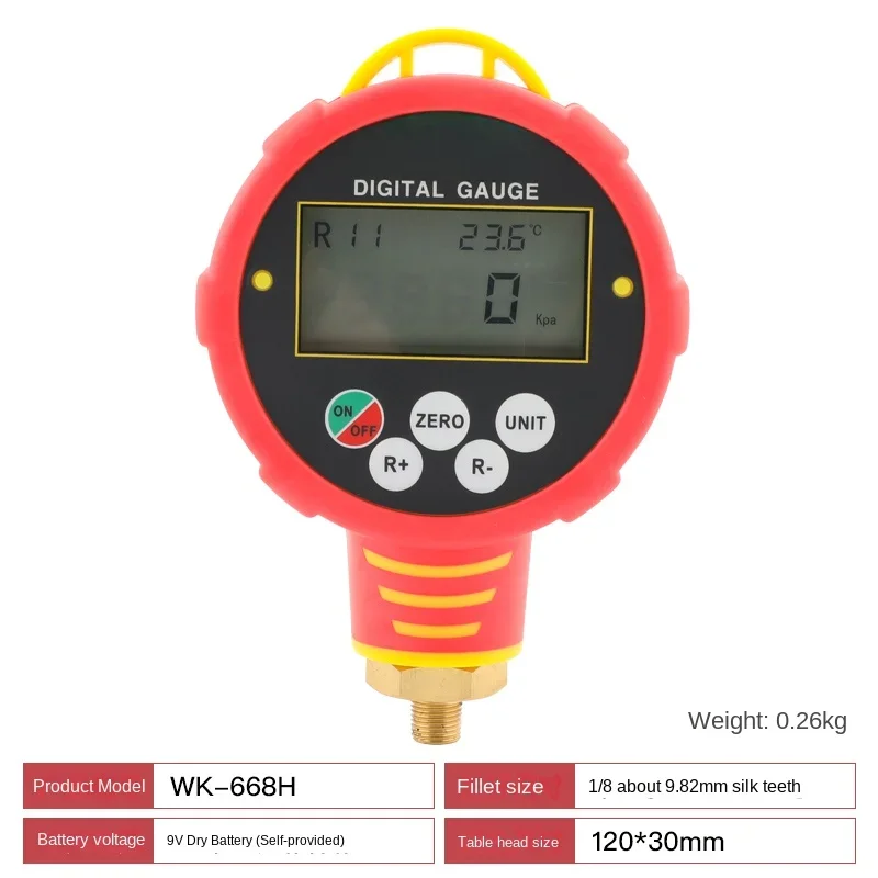 Imagem -05 - Manifold Digital Medidor Medidor de Pressão de Refrigeração ar Condicionado Medidor de Baixa Pressão Wk688l h Wk-6881lc h