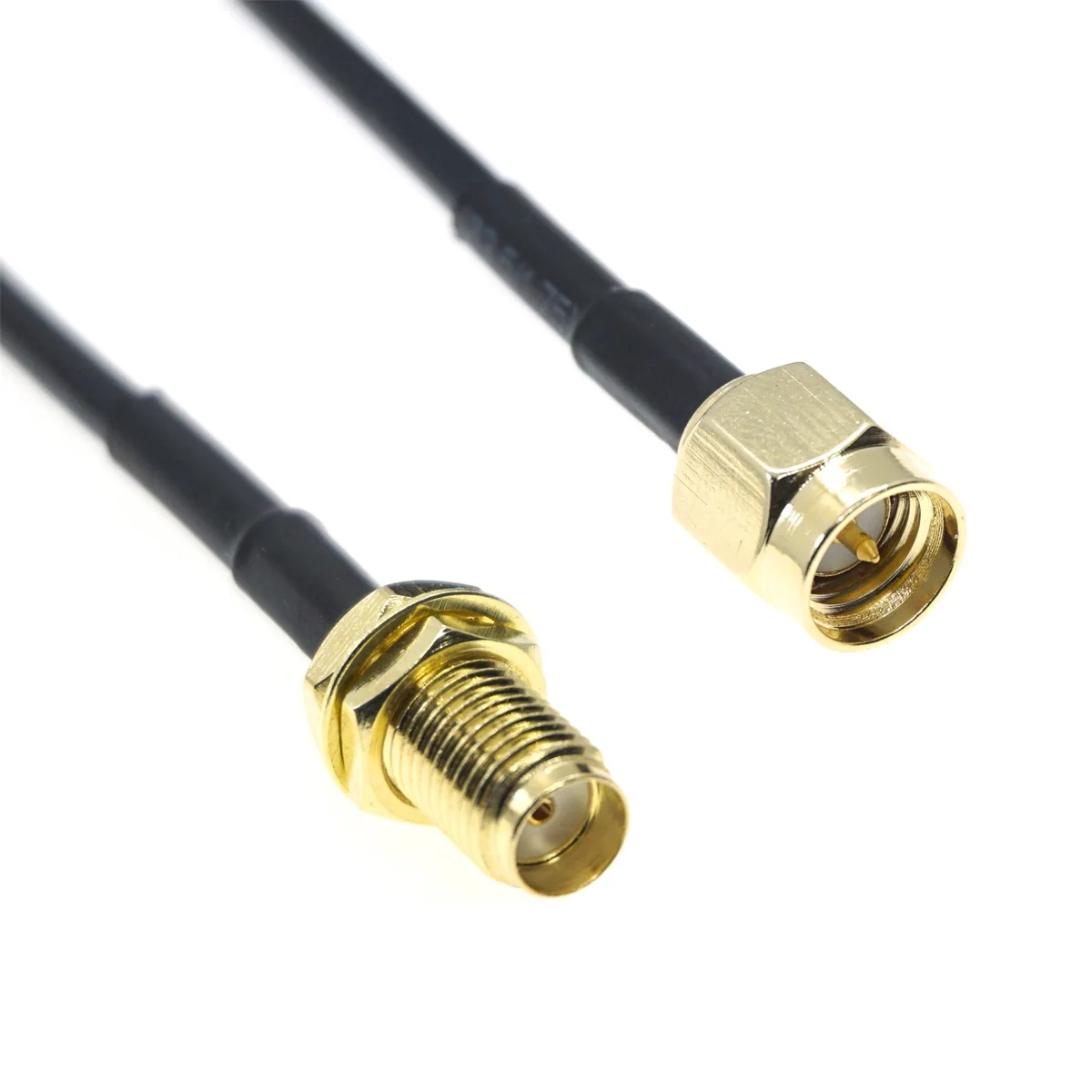 RG316 RG174 SMA macho a SMA macho hembra conector de RP-SMA tuerca RPSMA extensión de mamparo RF Coaxial puente Cable en espiral