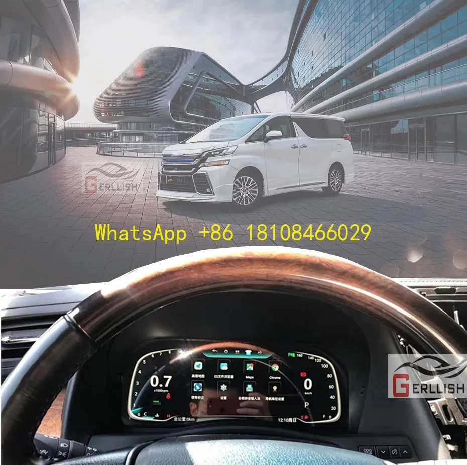

New 12.3 Inch for Toyota Crown Vellfire Alphard AH30 2015~2021 RHD Dashboard GPS Multimedia Android LCD Speedometer Cluster