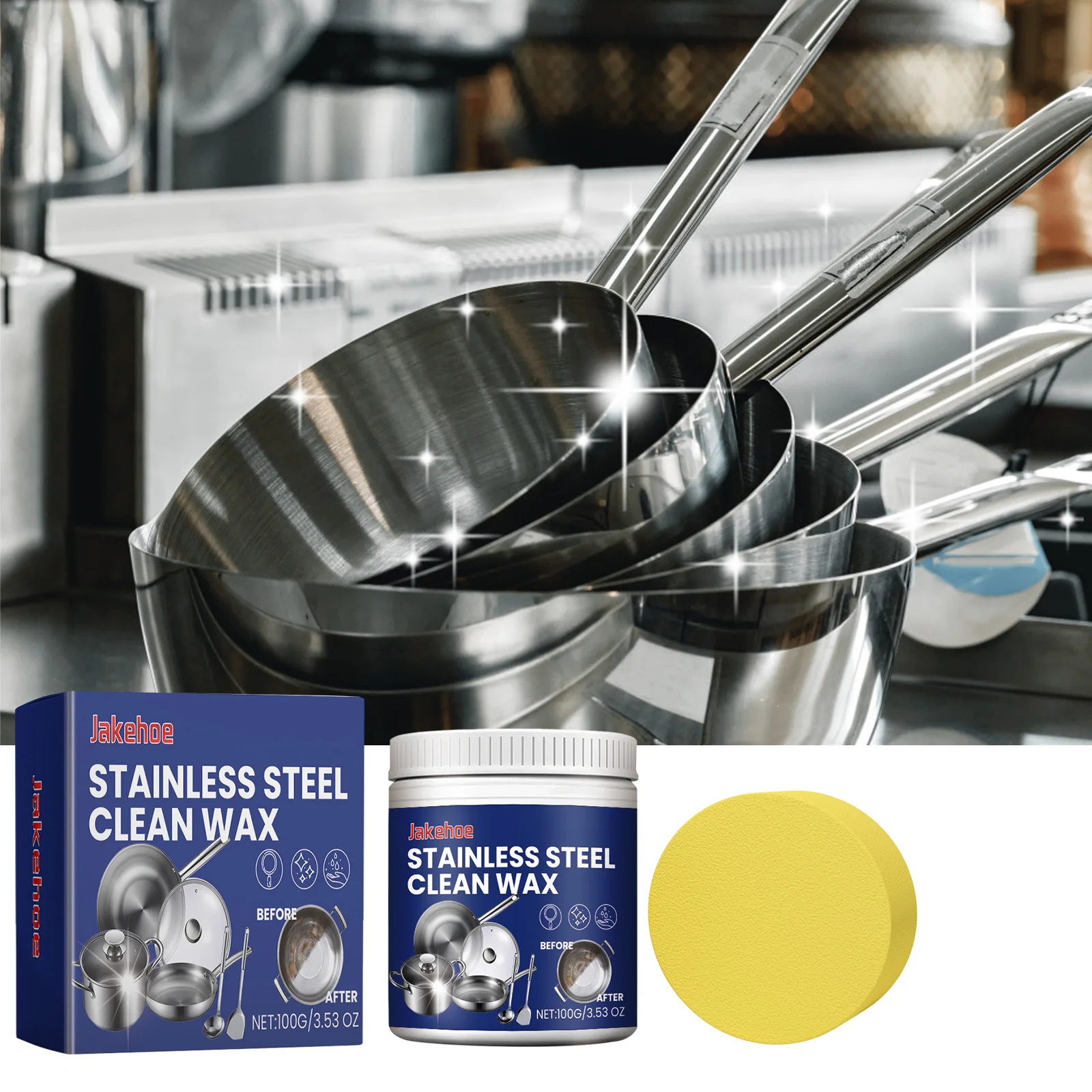 

Stainless Steel Cookware & Stove Cleaner Paste - Deep Cleans, Polishes & Protects,Restores Shine,Non-Abrasive,No-Scratch Formula