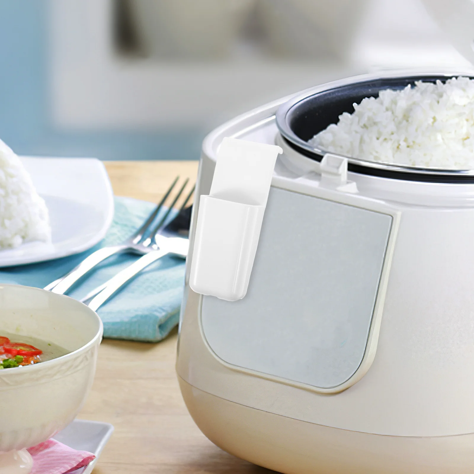 

2Pcs Rice Spoon Holder Compact Design Plastic Kitchen Rack Rice Cooker Accessories Organizer Kitchen Spoon Rest