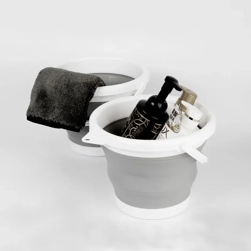 3L Collapsible Bucket Portable Folding Bucket Silicon Car Washing Bucket Outdoor Fishing Travel Camp Bucket Household Storage image 2