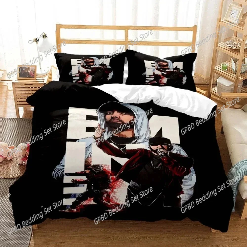 Hip Hop Rapper Eminem Bedding Set,Duvet Cover Comforter Bed Set Quilt Cover Pillowcase,King Queen Twin Size Boys Girls Adults