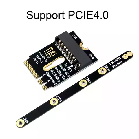 M.2 A+E To NVME SSD Adapter M2 WIFI Interface A/E Key To M Key PCIE 4.0 Riser Card With Bracket For 2230 2242 2260 2280 NVME SSD