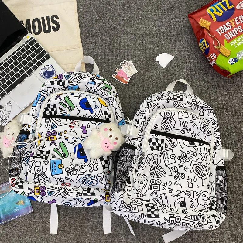 

Women's Backpack Large Capacity Backpacks Fashion Graffiti Casual College Student School Bags for Girl Teenage Mochila