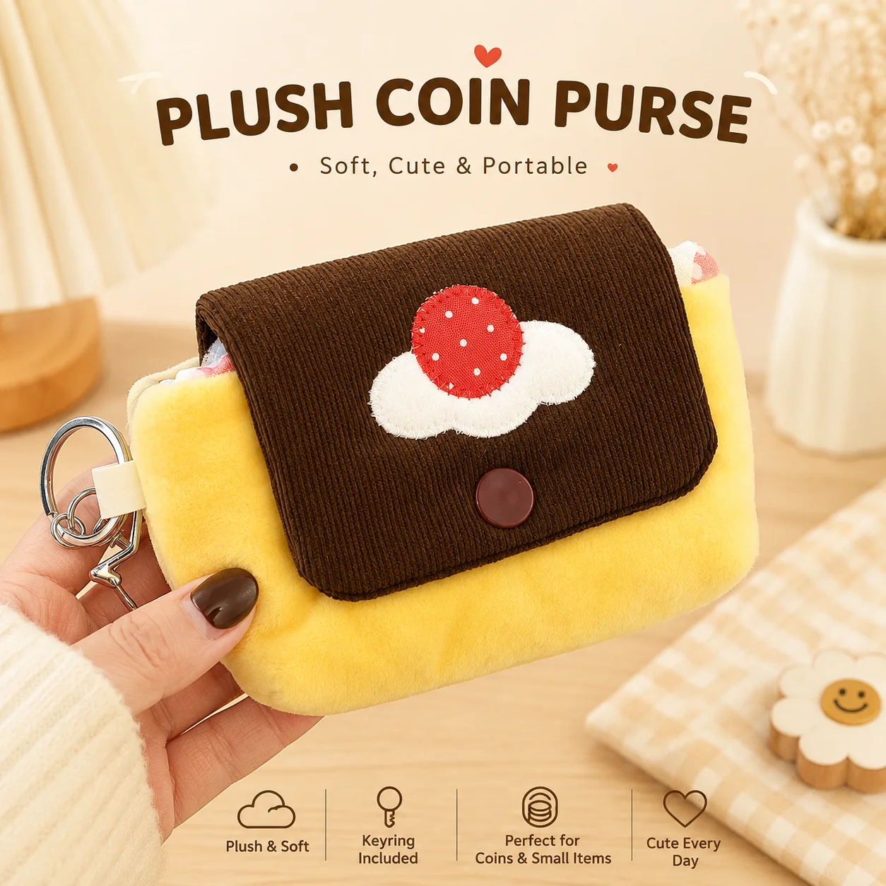 Bolsa de Câmera Retrô Estilo Japonês Original - Bolsa de Câmera Retrô Macia para Câmeras CCD e Compactas, Estilo Fofo e Confortável, Estilo Suite, Pode Também Ser Usada como Porta-Moedas ou Porta-Cartões, Bolsa de Câmera Kawaii
