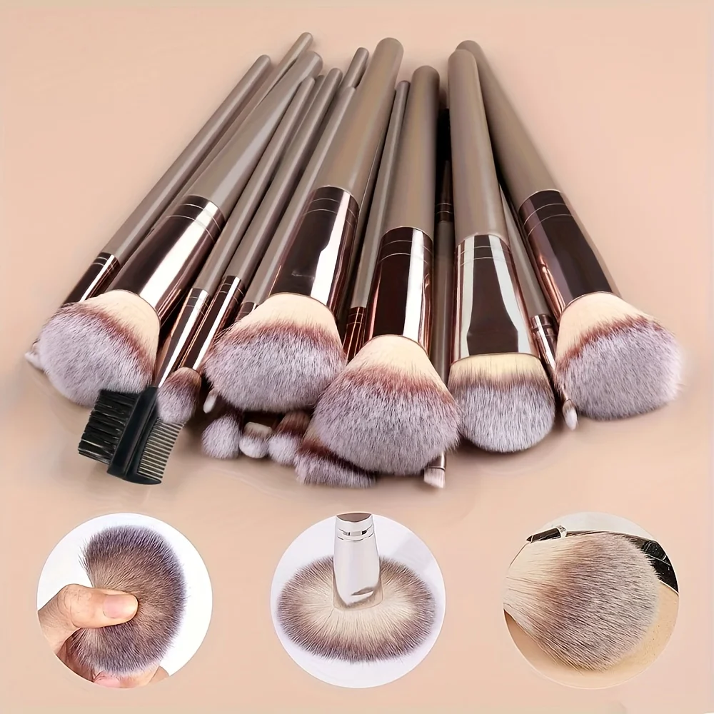 15 stücke frauen make-up Professionelle Tasche Foundation Wimpern Augenbrauen Lidschatten Kosmetik Make-Up Pinsel Werkzeug Set Weihnachten