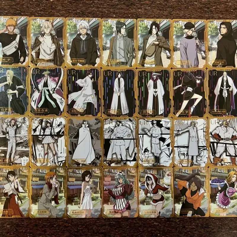 Anime BLEACH Kawaii SSR UR Flash Card Kurosaki Ichigo Kuchiki Rukia Inoue Orihime Toys for boys Collection Card Birthday Gift