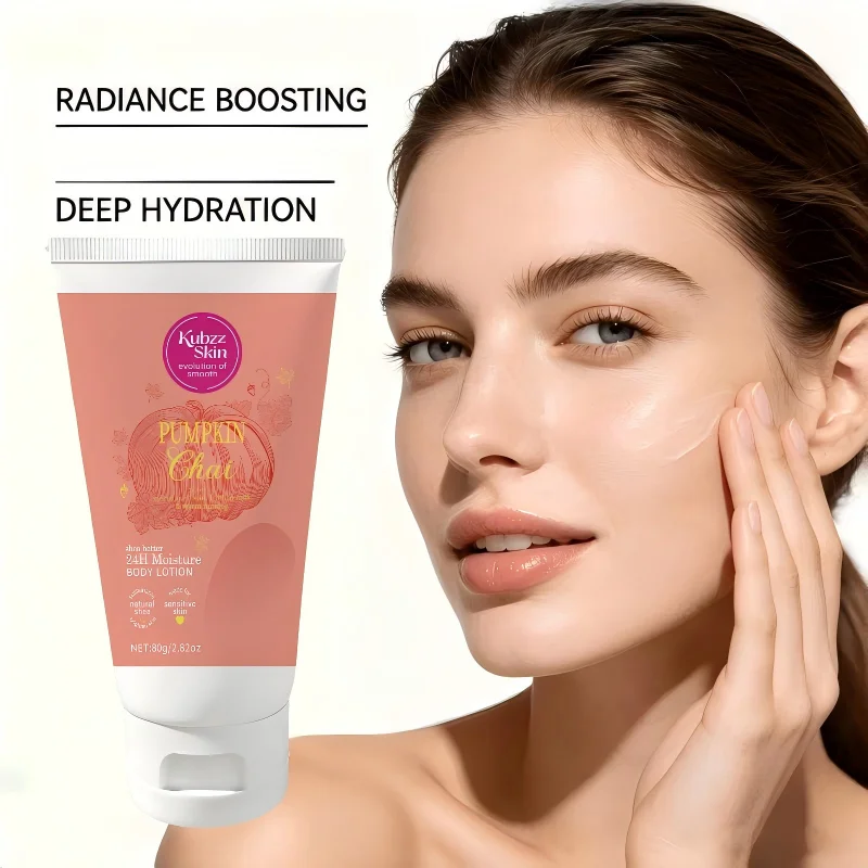 Pumpkin Rejuvenating Body Lotion 80G——Contains Natural Shea Butter, Vitamin E, and Glycerin, Provides 24-Hour Long-Lasting Hydration, Is Smooth and Moisturizing Without Being Sticky, Improves Dry and Rough Skin, Instantly Lifts and Firms the Skin, Makes Skin Look Lighter, Brighter, or More Radiant, Suitable for Both Men and Women, Daily Care for Autumn and Winter, Specially Designed for Sensitive Skin, Festive Atmosphere