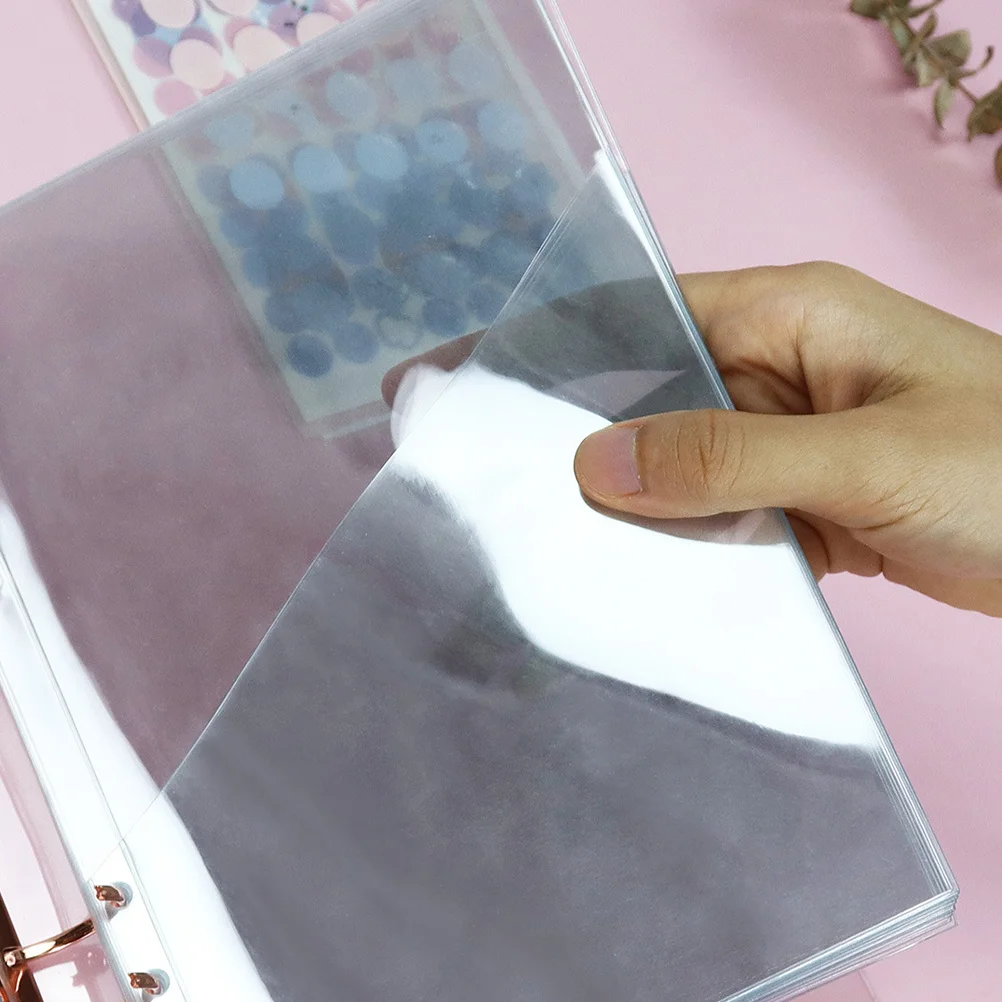 

10 шт. A5 прозрачная защитная пленка для страниц из ПВХ для планировщиков, журналов, вставки для переплета с карманами, карточек, квитанций для хранения