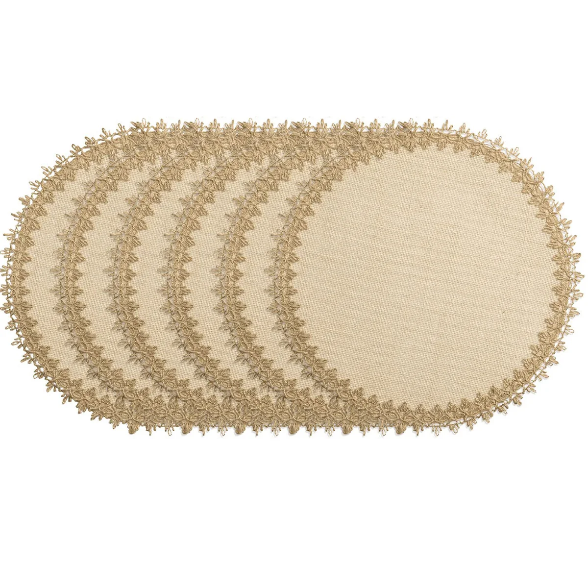 

Burlap Round Braided Placemats Set of 6,15 Inch Heat Resistant Jute Table Mats Farmhouse Woven Fabric Natural Place Mats