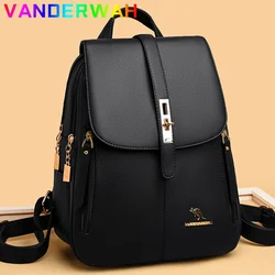 5-kolorowe damskie plecaki z miękkiej skóry Vintage Damskie torby na ramię Sac A Dos Casual Travel Ladies Bagpack Mochilas School Bags