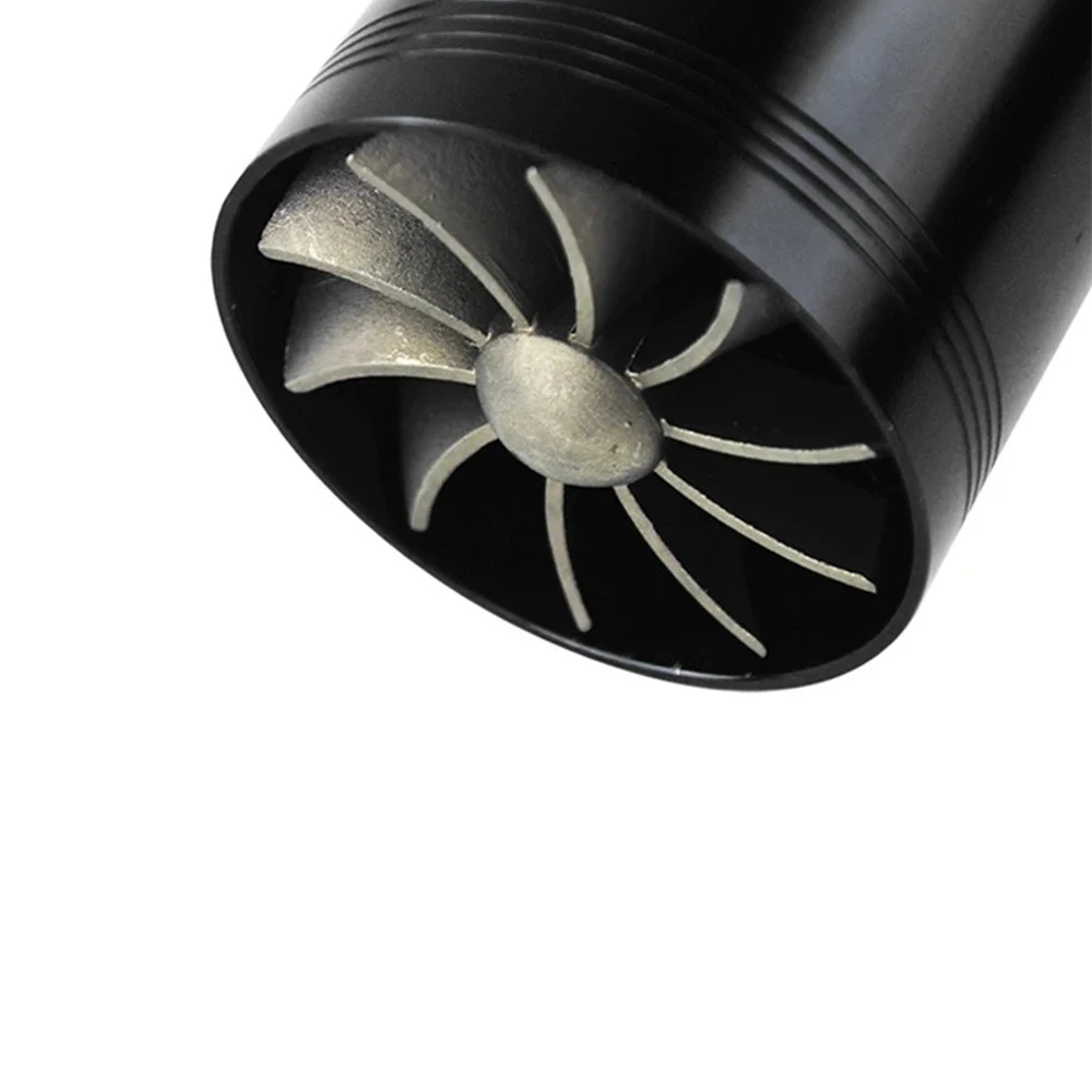 JONBO Car Turbine Supercharger kit F1-Z Double Turbine Turbo Charger Air Intake Gas Fuel Saver Fan for Air Intake Hose 65-74mm