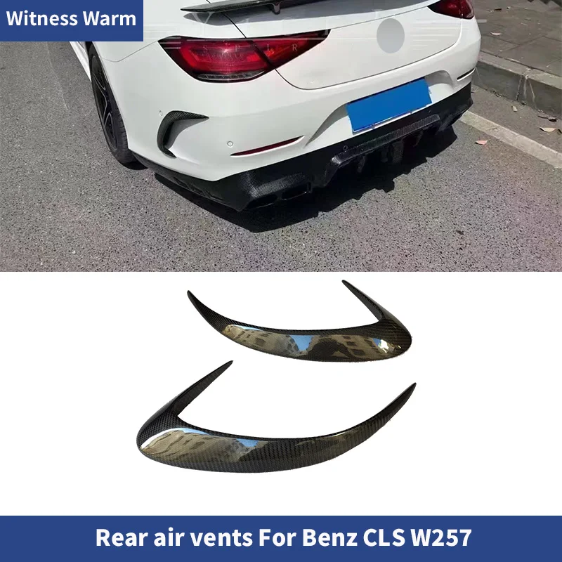 

Carbon Fiber Rear Bumper Spoiler Air Vent Trim Cover Fins For Mercedes-benz Cls Class W257 C257 2018 2019