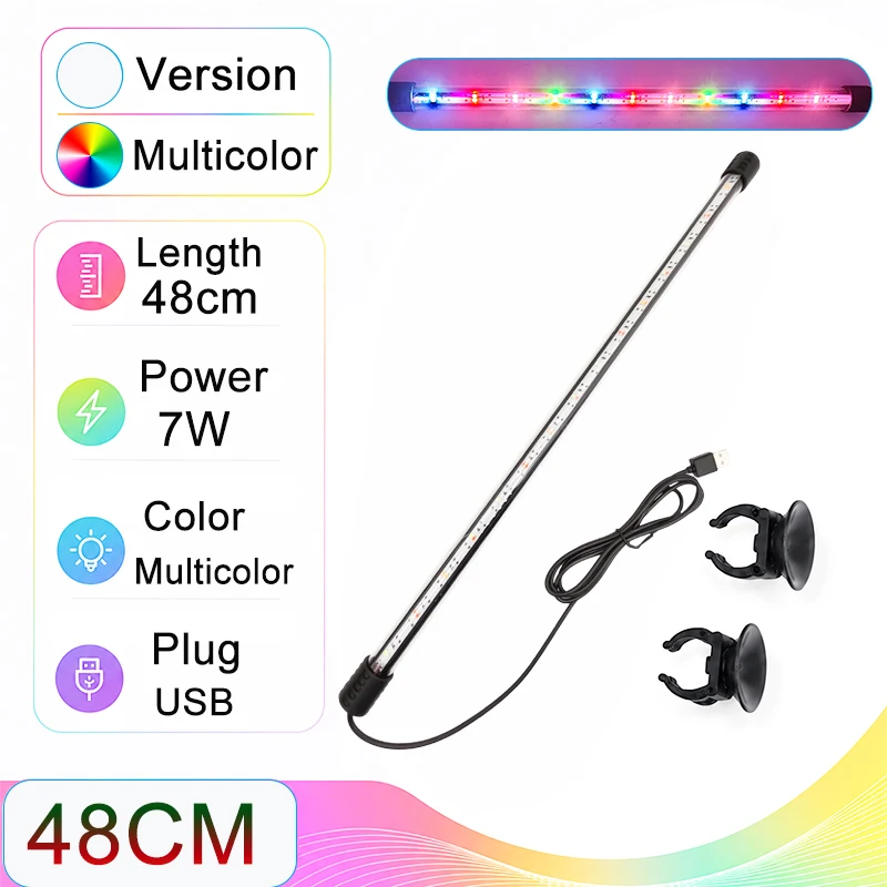 18-58cm USB Vollspektrum Aquarium LED-Lichtleiste Wasserdichte Tauchbare Fischbeckenlampe Unterwasser-Pflanzenwachstumsbeleuchtung – Detail 10