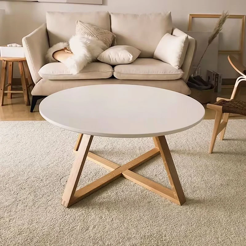 

Bedroom sofa side coffee table small apartment living room household very simple style balcony round low meal