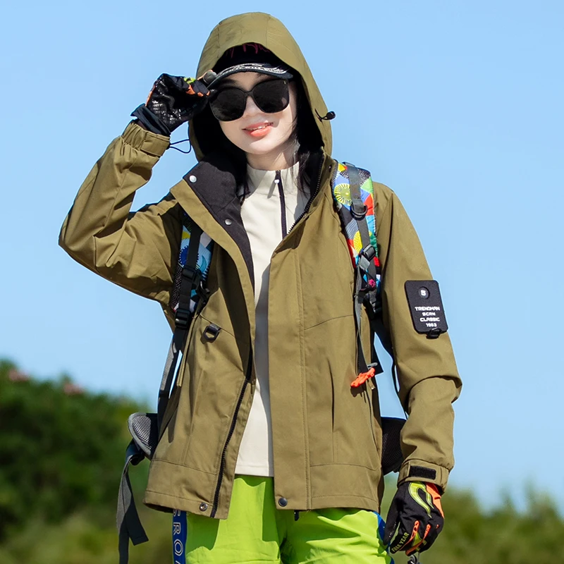 

Hooded Windbreaker Men Waterproof Jacket Solid Color Coat Male Big Size Outdoor Mountain Climbing Fishing Cycling Travel Jacket