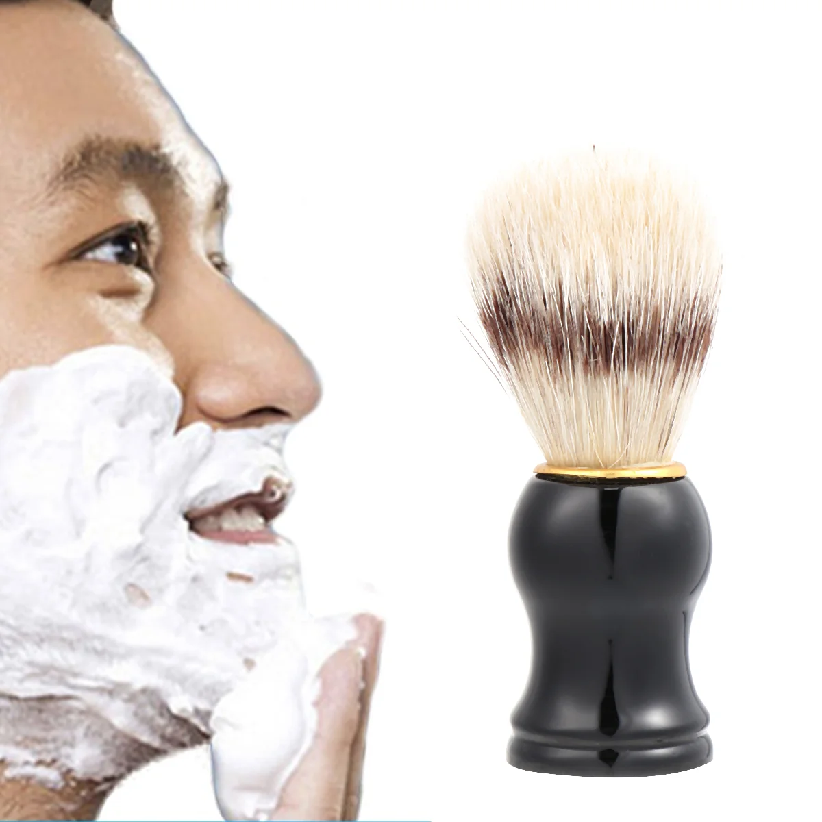 1PC Men's Shaving Brush Mustache Beards Brush Shaving Cleansing Brush Black beard brush mustache brush