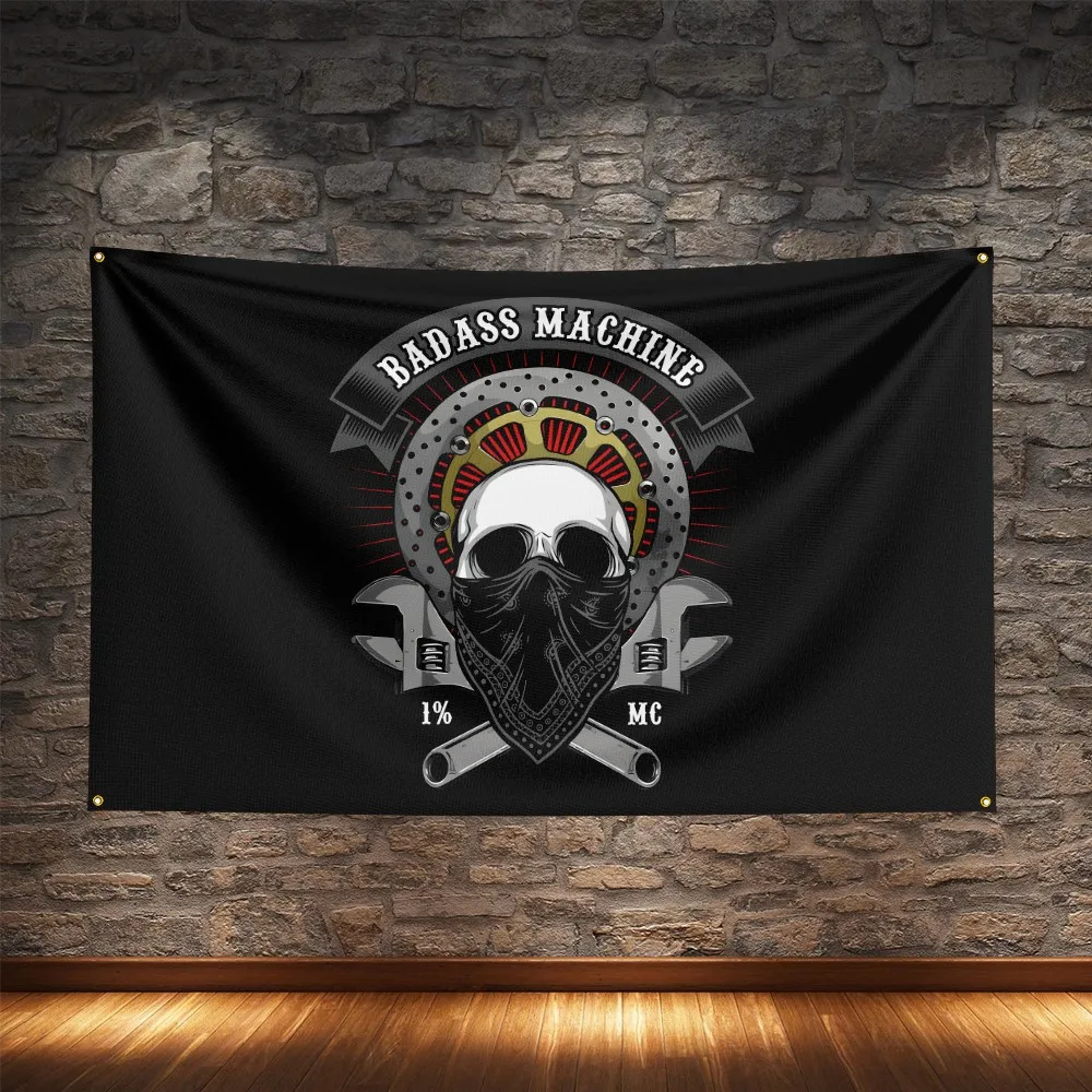 Free Life Ride Motorcycle Club Flag Polyester Digital Printing Moto Banner For Decoration - Image 3