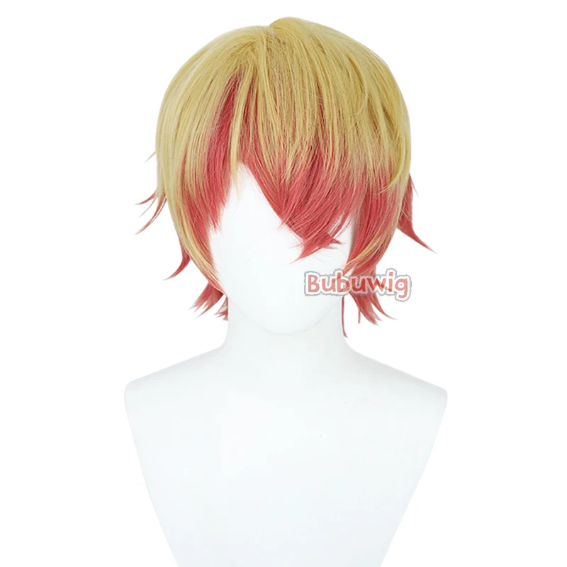 Bugwig syntetyczne włosy Hoshino Akuamarin Cosplay peruki Oshi no Ko Hoshino Akuamarin 30cm blond peruka męska odporna na ciepło