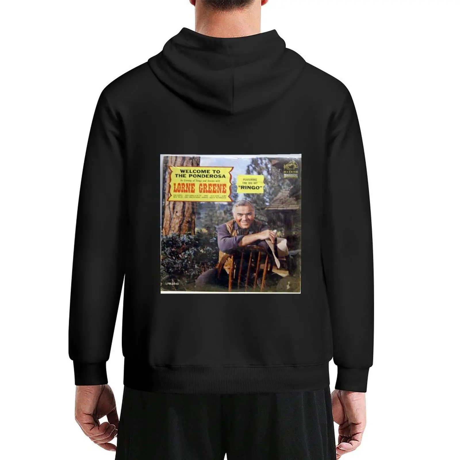 

Lorne Greene, Welcome To The Ponderosa, TV ,Western, LP,Ringo,Bonanza Hoodie mens designer clothes blouse man hoodie