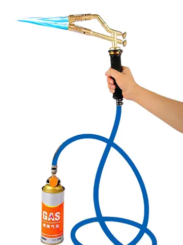 3600 ° F 더블 헤드 LPG 용접 토치 프로판 가스 토치 에어컨 구리 튜브 용접 총 돼지 제모 바베큐 화재 총