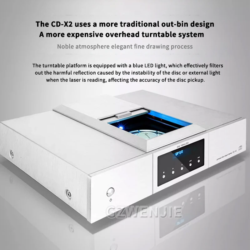 Lossless HIFI CD Player Bluetooth 5.2 OPA2604 Operational Amplifier DTS CD Music Player 24bit 192KHz Decoding XLR Outputs