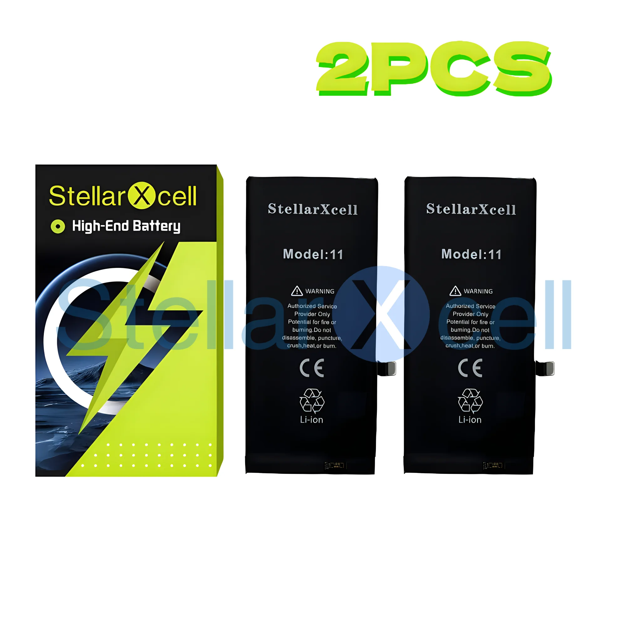 

Free Shipping 2pcs StellarXcell Decode Automatic Battery for Ip11ip11promax ip12promax ip13promax ip14pro ip13mini ip12mini