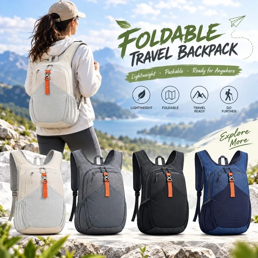15L Hiking Backpack Foldable Multiple Pockets Small Backpack Lightweight Compact Ultralight Hiking Daypack Outdoor Activities
