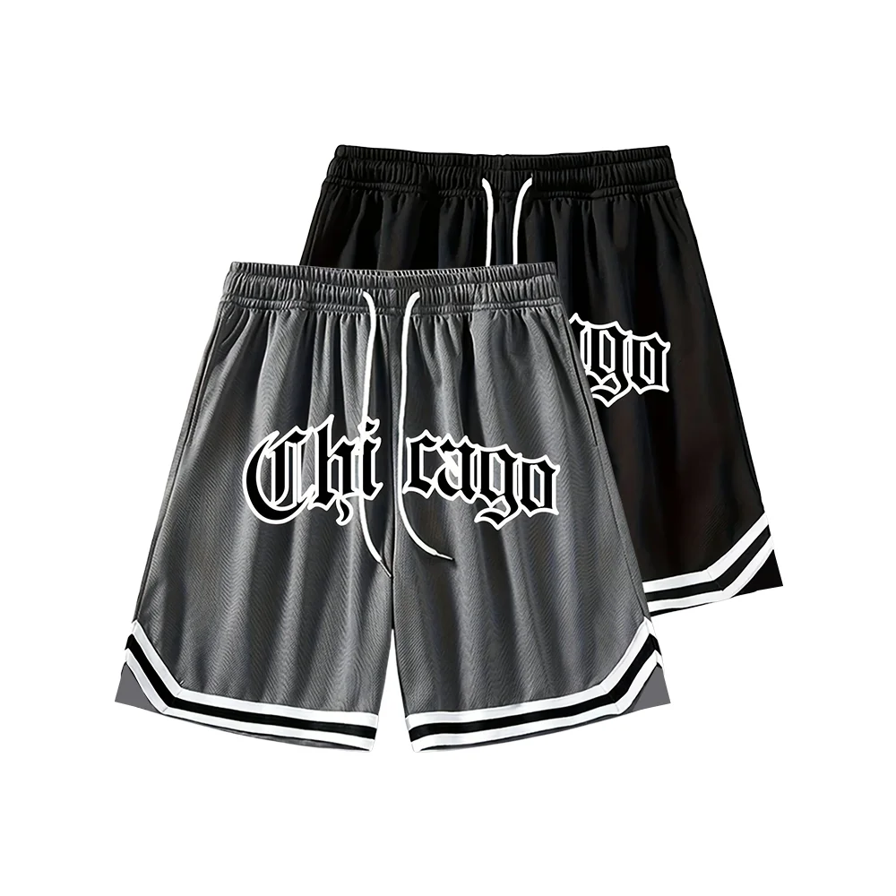 

Лидер продаж, баскетбольные шорты American Chicago, летние тренировочные шорты на открытом воздухе, дышащие, быстросохнущие, удобные модные пляжные шорты