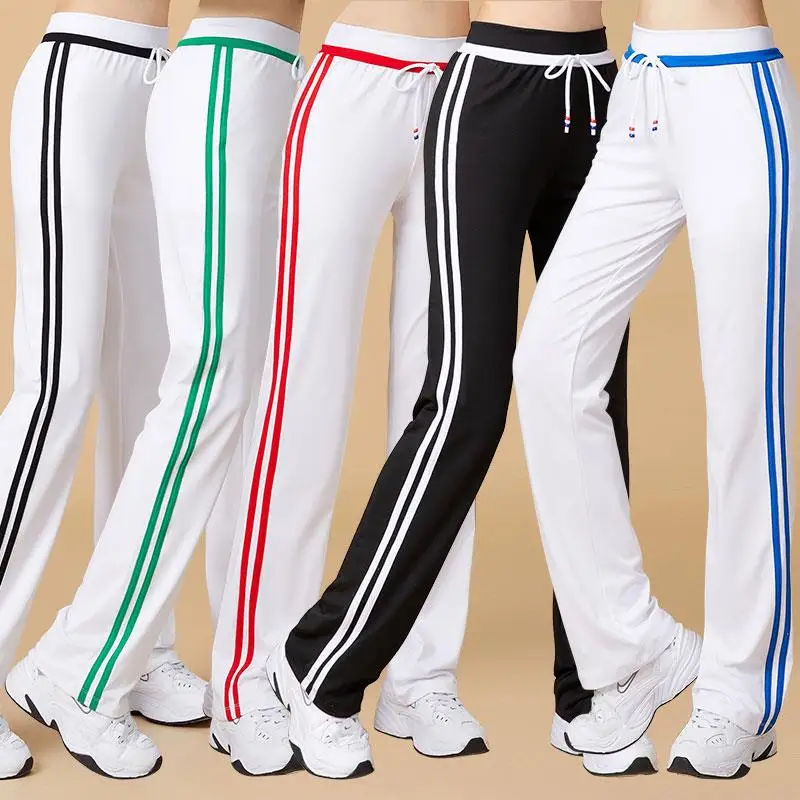 

Удобные длинные брюки Spor, женские квадратные танцевальные брюки для фитнеса, одежда для танцев, повседневные брюки с прямыми штанинами Qui Dry