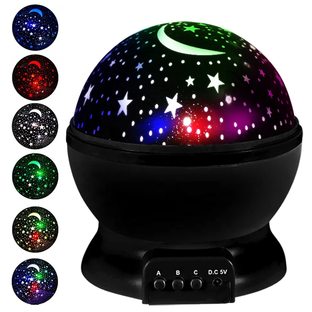 Star Projector Night Lamp Galaxy Starry Sky Light Rotate Moon Rotating Star Sky Moon LED Lights Projector for Kids Bedroom Decor