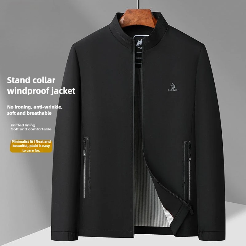 Xiaomi Outdoor Men's Stand-up Collar Windproof Jacket Coat Fall Casual Tops Middle-aged Business Commuter Father Fall Clothing