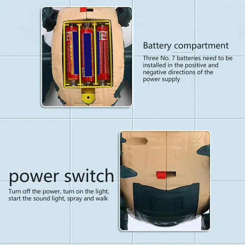 Robot de dinosaurio eléctrico con luz LED y sonido realista, modelo de dinosaurio mecánico, juguete para niños, regalos de cumpleaños