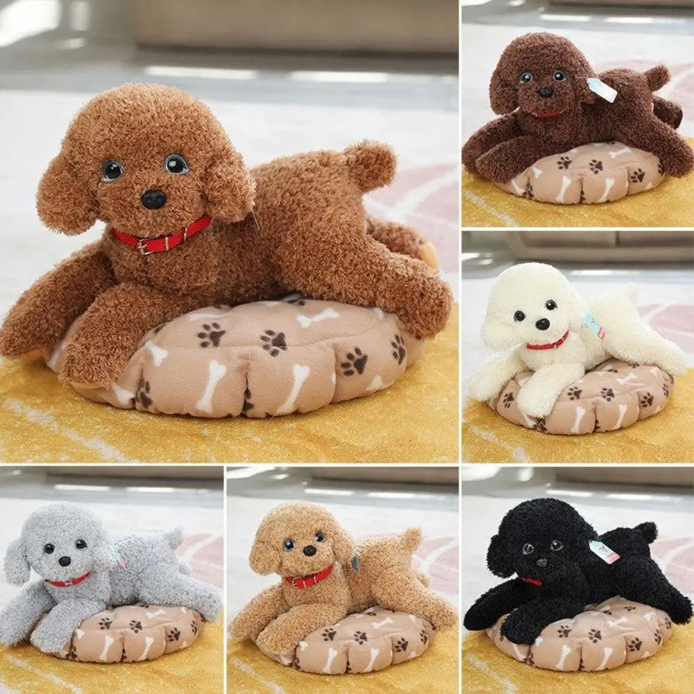 

For Children Realistic Dog Simulation Stuffed Animals Stuffed Puppy Lying Style Soft Cute Poodle Home Decoration
