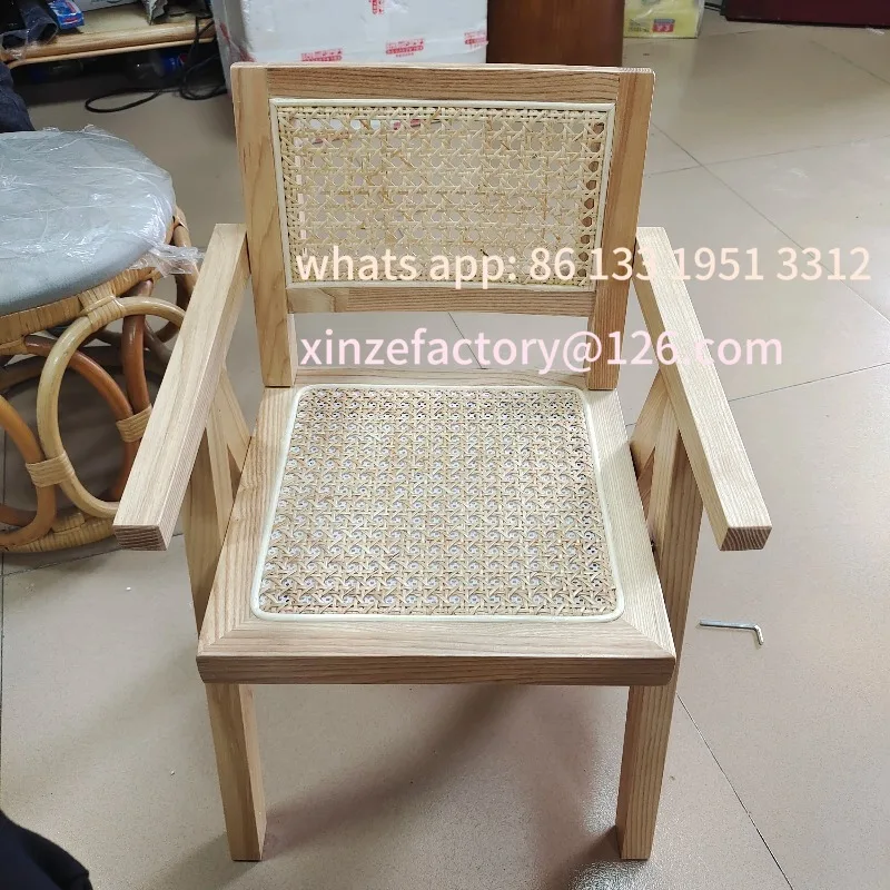 

Customizable Children's edition chair solid wood rope woven children's edition book table and chair furniture children's dining