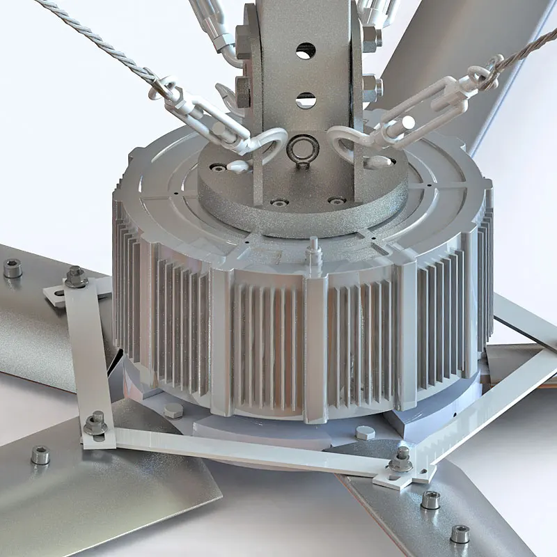 PMSM-Deckenventilatoren, 2,5 m Durchmesser, HVLS-Deckenventilatoren für industrielle Einrichtungen, getriebeloser Direktantrieb, HVLS Industrial